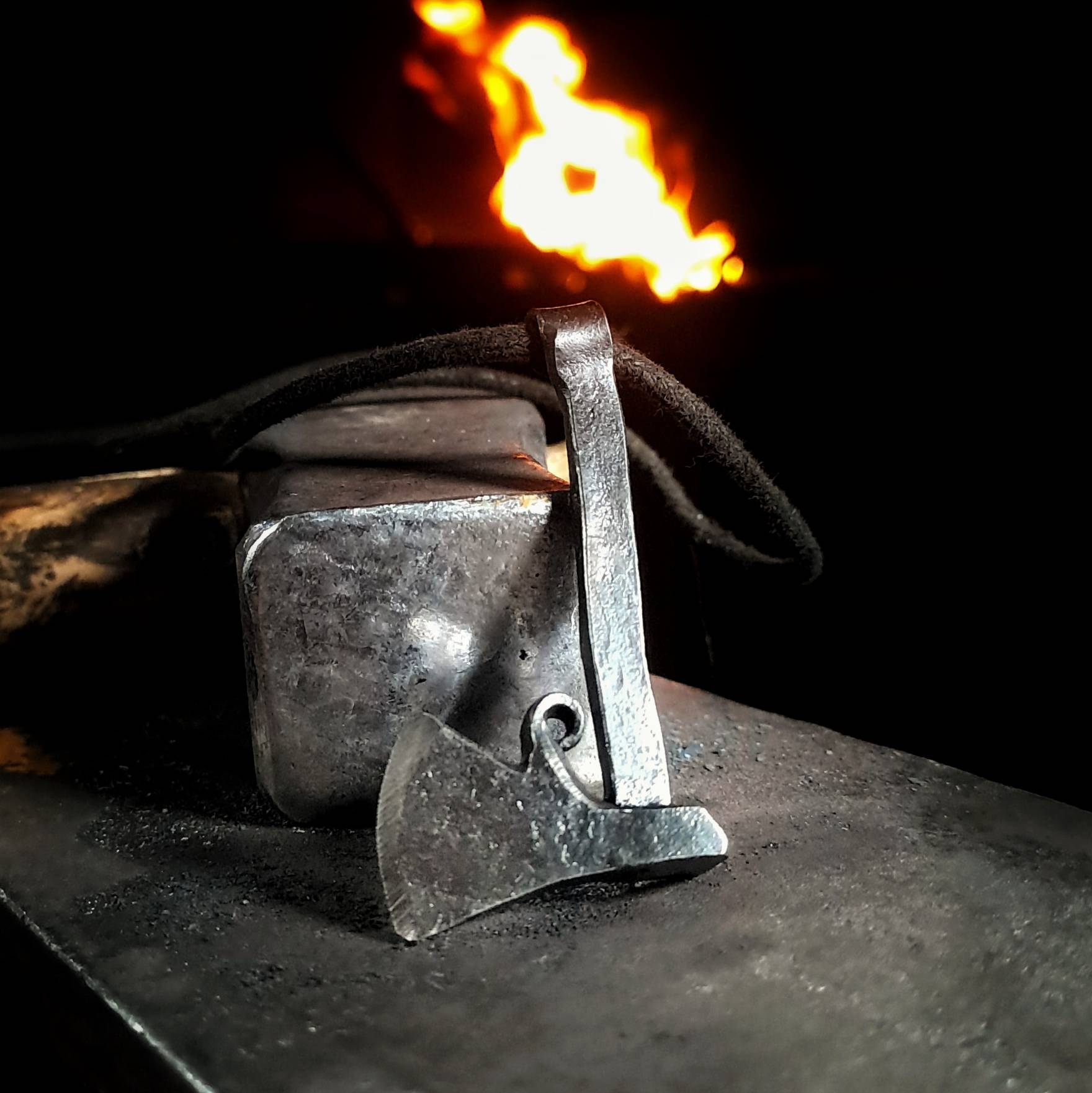 Hand-forged viking axe pendant