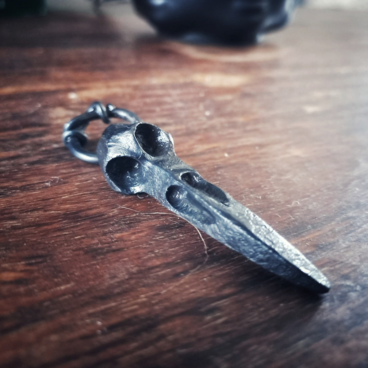 The Raven's Wisdom: Hand Forged Norse Skull for Wisdom Seekers