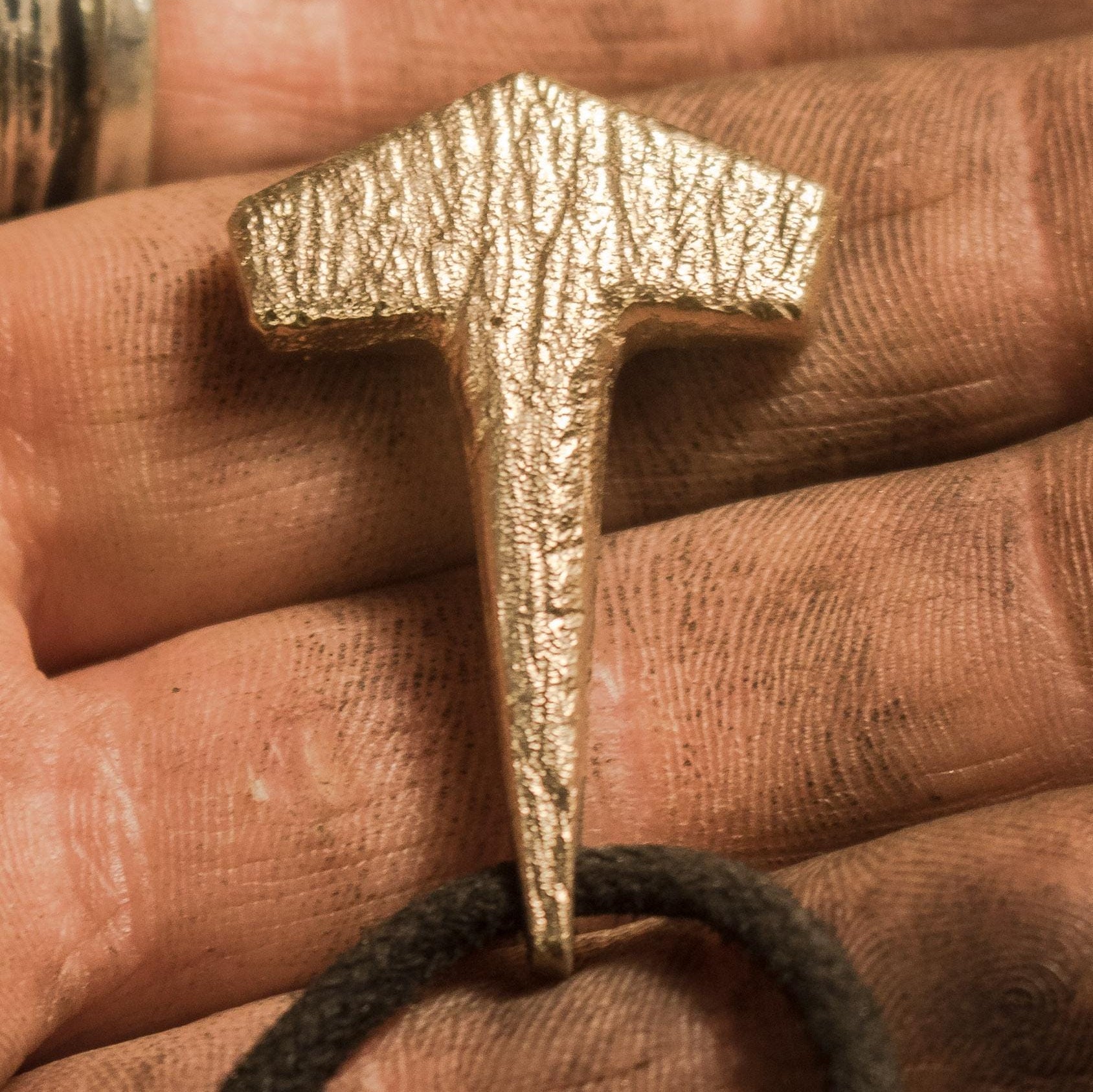 bronze thors hammer necklace