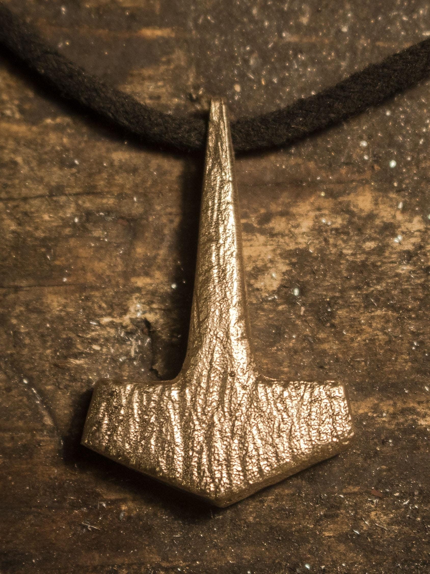 bronze thor's hammer necklace