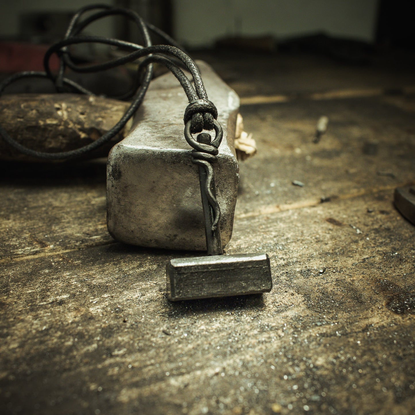 Forged Mjolnir pendant (decorative loop)