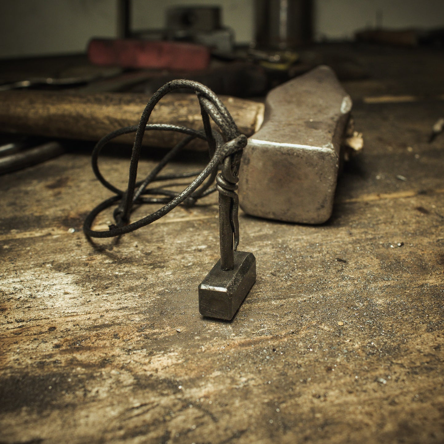 Forged Mjolnir pendant (decorative loop)