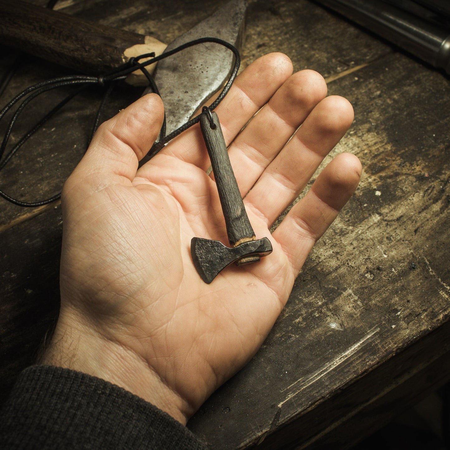 Viking beard axe pendant