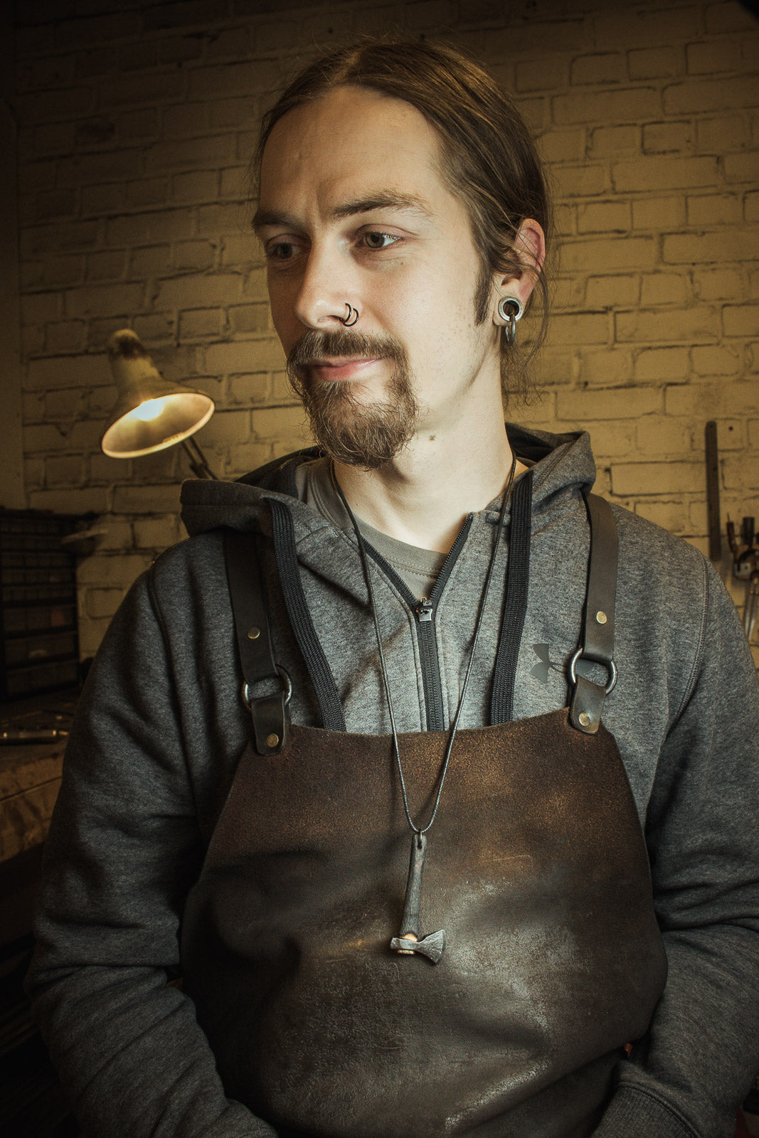 Viking beard axe pendant