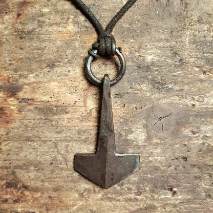 hand forged thors hammer pendant mjolnir