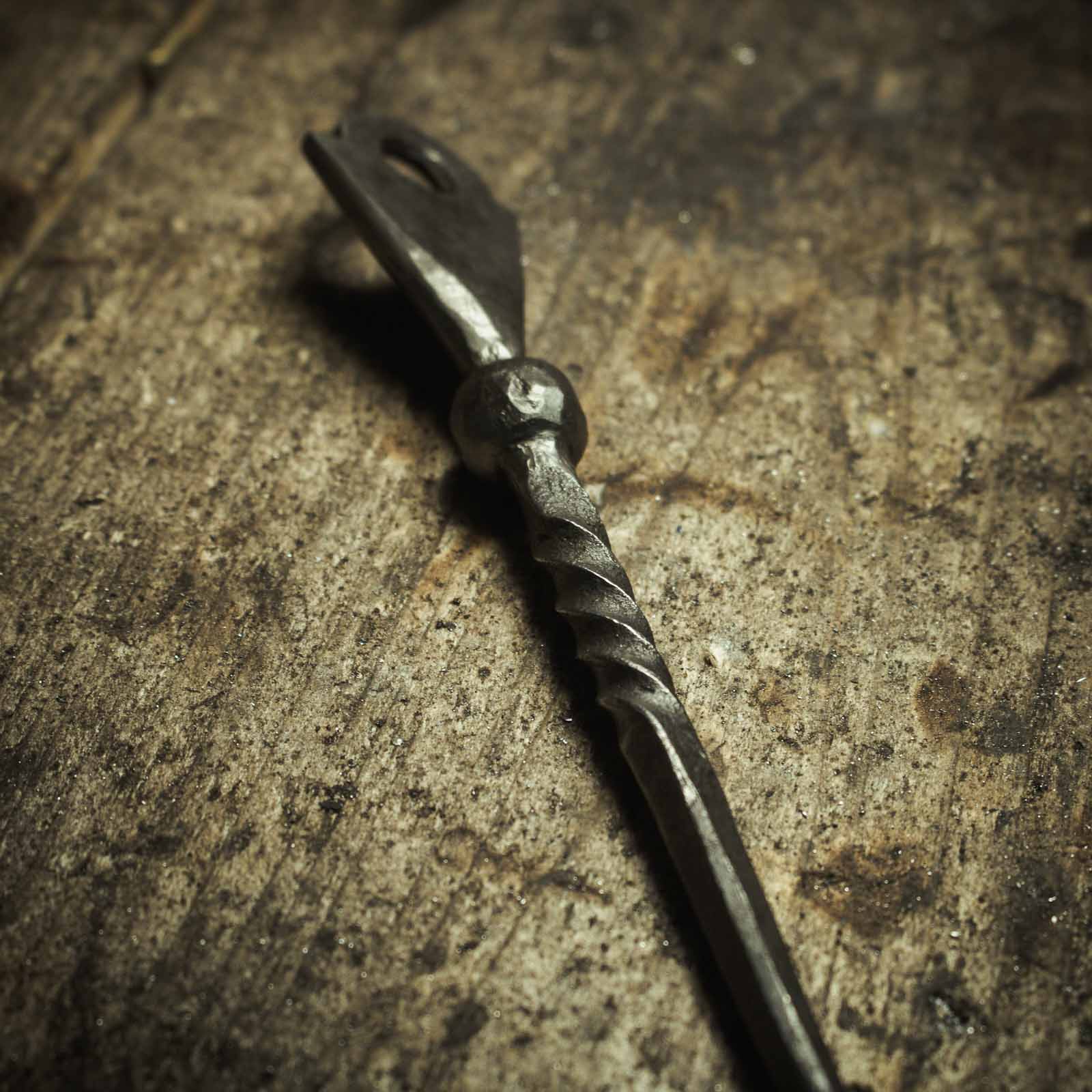 forged hair pin inspired by vikings