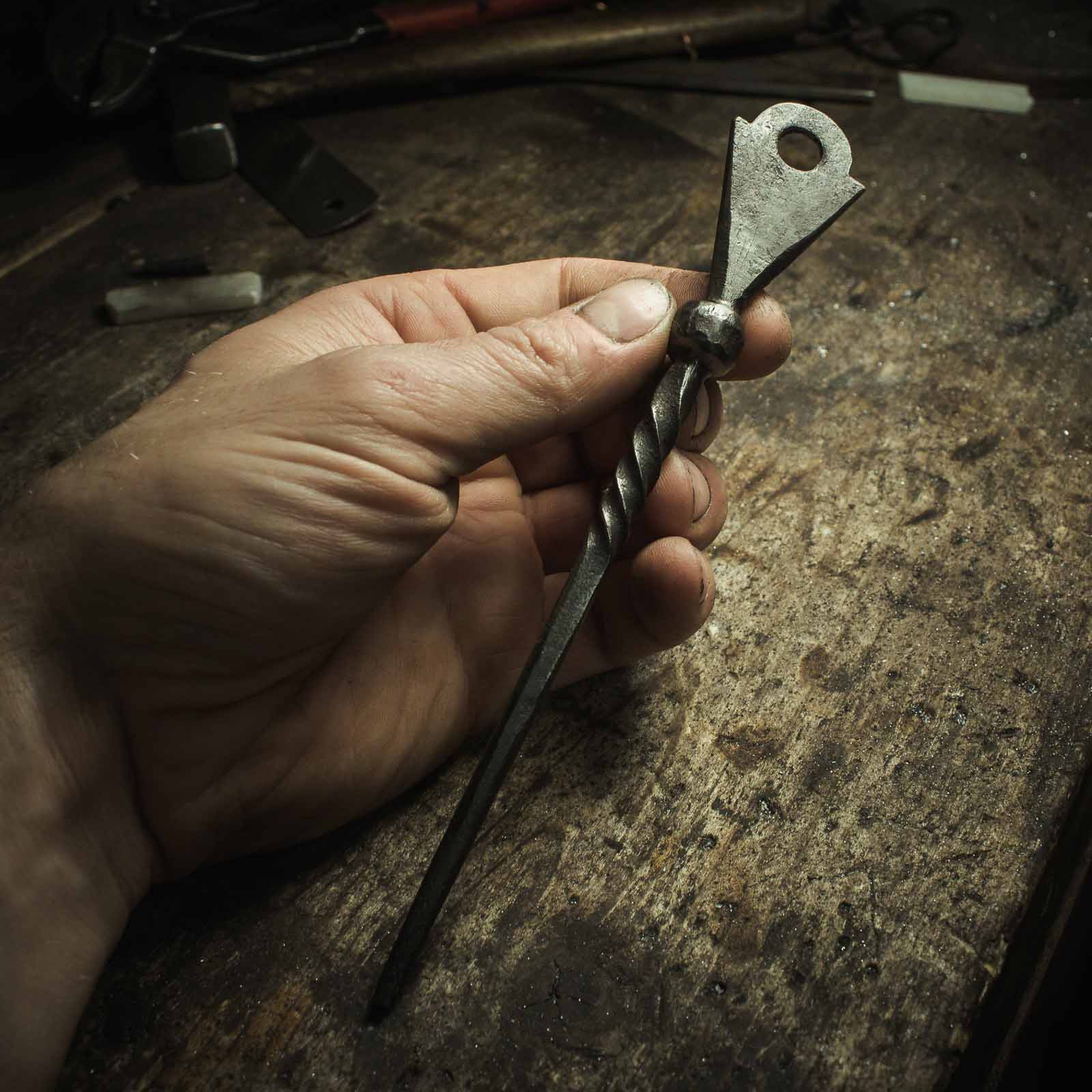 forged hair pin inspired by vikings