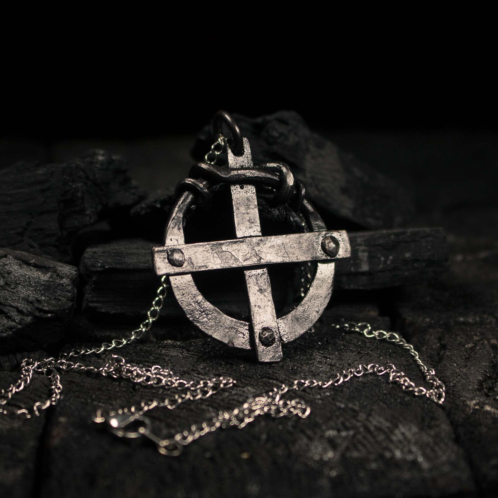 iron sun cross penant