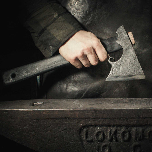 hand-forged viking axe