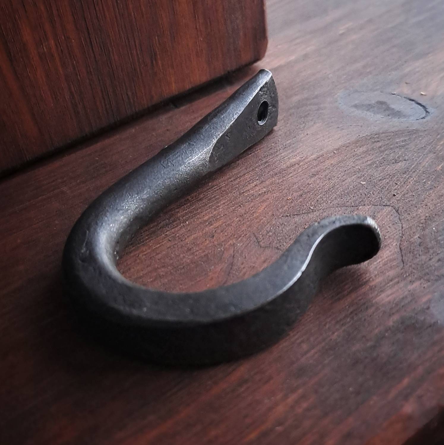 hand-forged rustic wall hook
