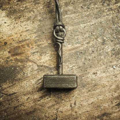Forged Mjolnir pendant (decorative loop)