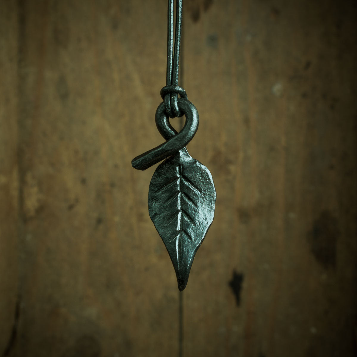 forged leaf pendant