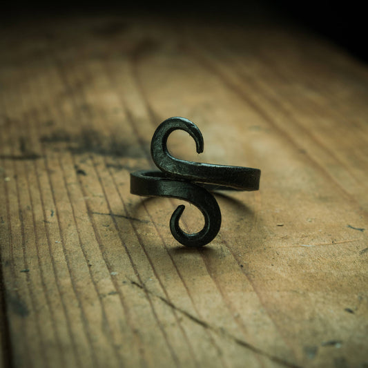 Forged Viking inspired iron ring