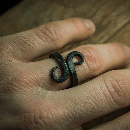 Forged scrolled iron ring