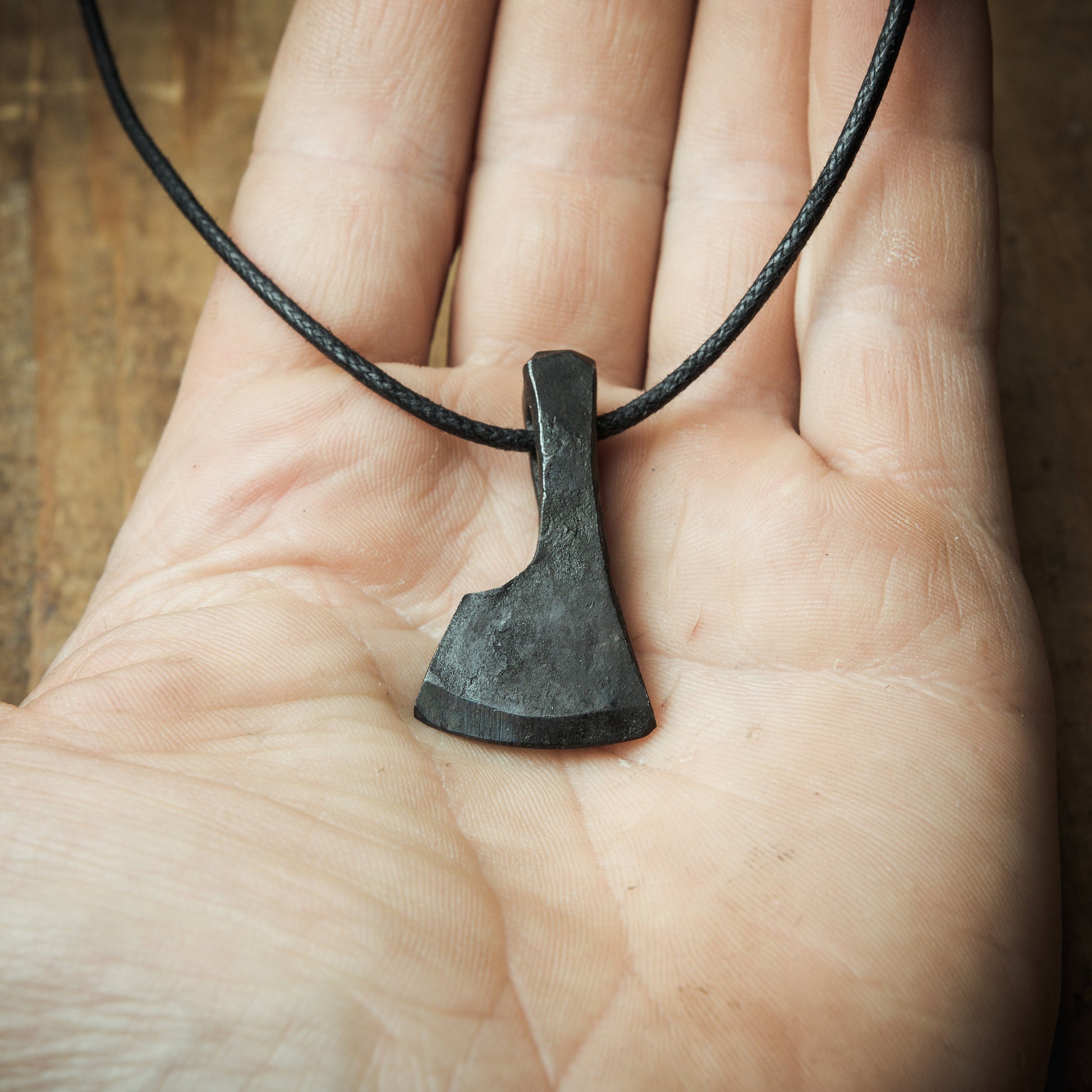 Forged Viking axe pendant | Iron beard axe pendant | Lufolk