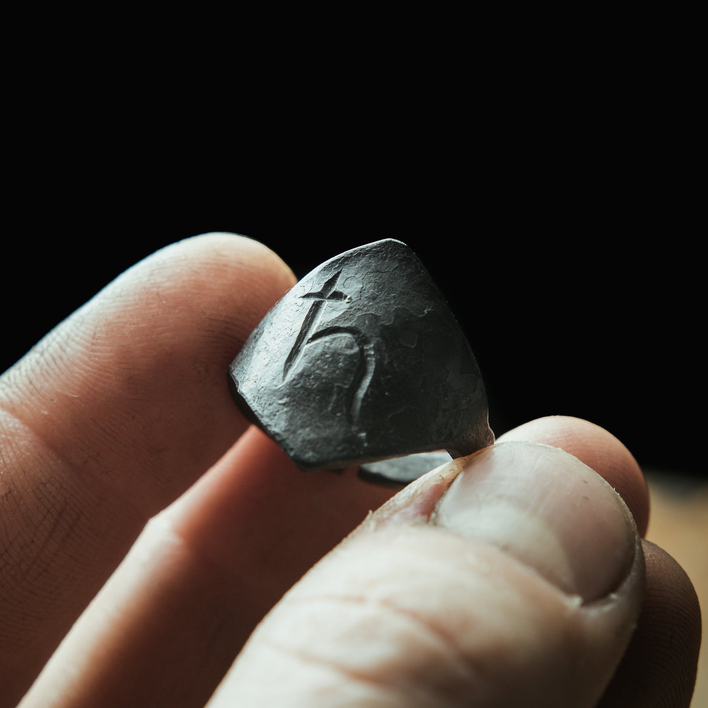 Viking ring with rune engraved