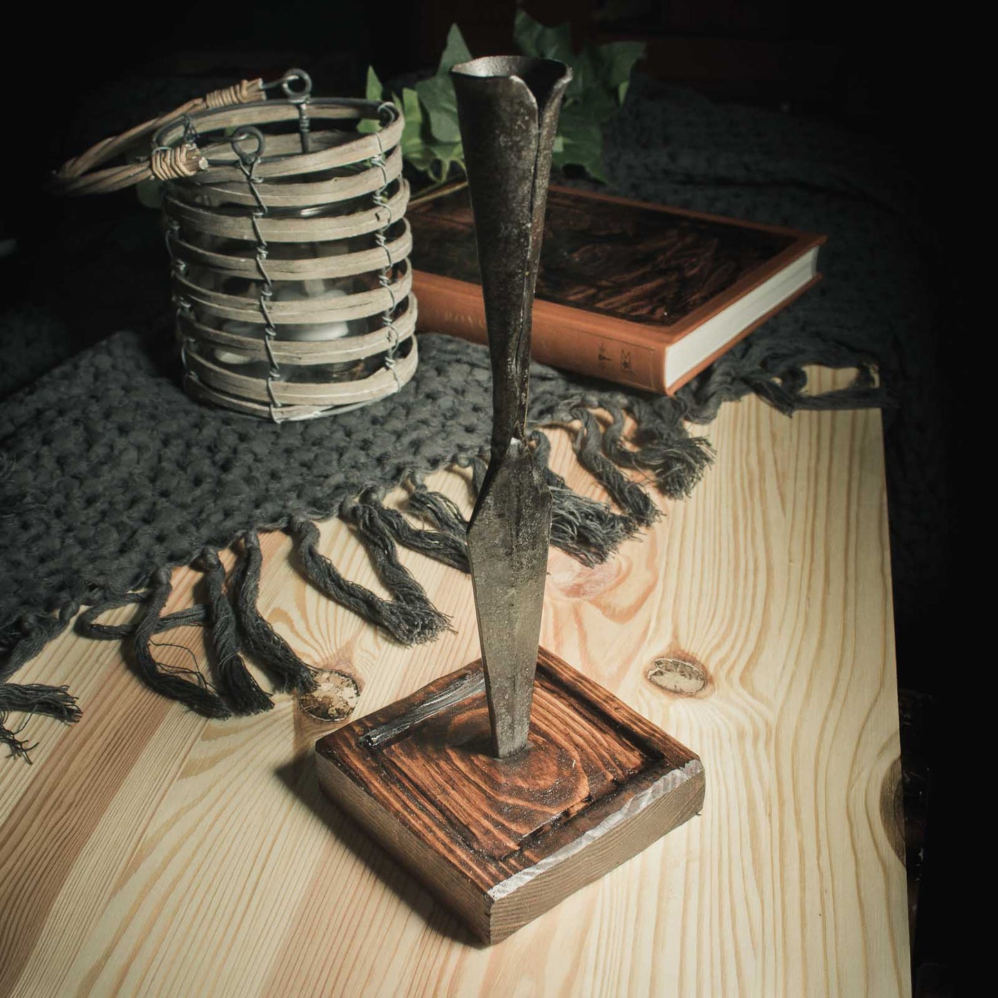 spear candle holder