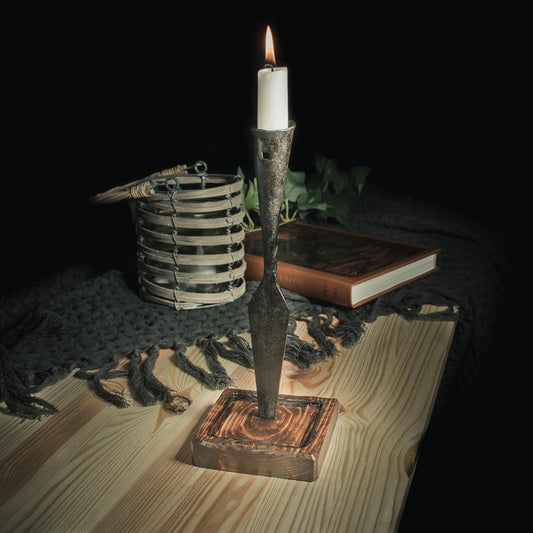 viking spear candle holder