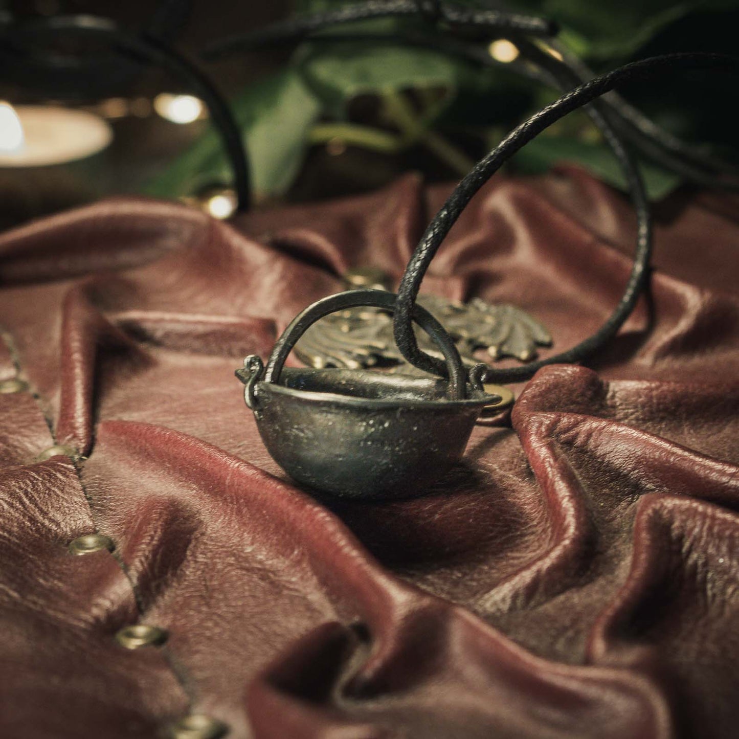 The Witches iron cauldron pendant